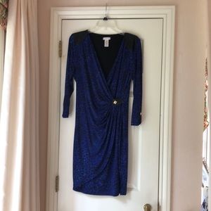 NWOT Cache blue leopard dress